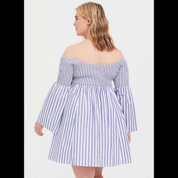 Torrid plus size blue skater dress - Picture 2 of 3